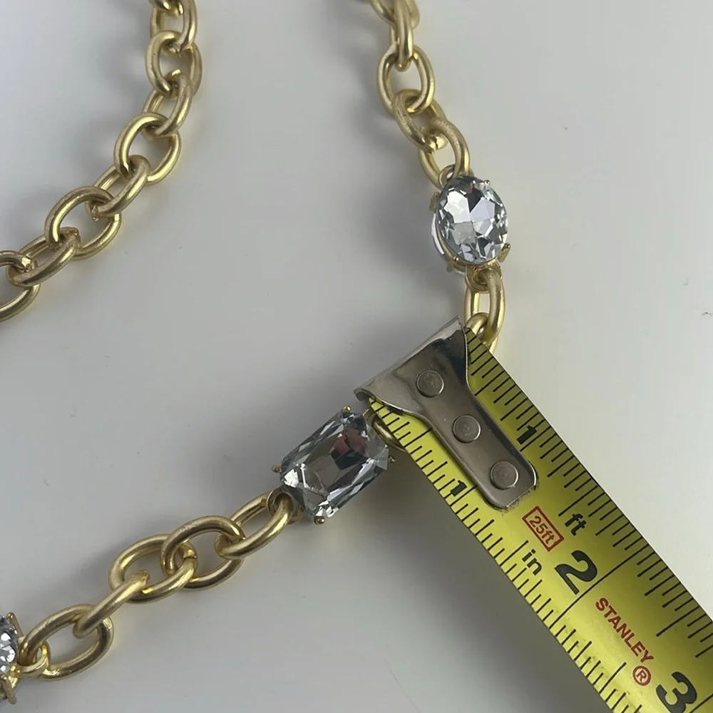 Necklace & Earrings Rhinestones Gold tone 16” NEW